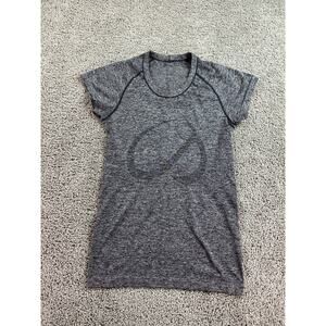 CRZ Yoga Shirt Womens Medium Gray Seamless Short Sleeve Activewear Training